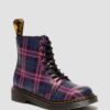 1460 Pascal JUNIOR CIZME CU ȘNURURI PENTRU COPII, ROZ CU TARTAN