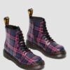 1460 Pascal JUNIOR CIZME CU ȘNURURI PENTRU COPII, ROZ CU TARTAN