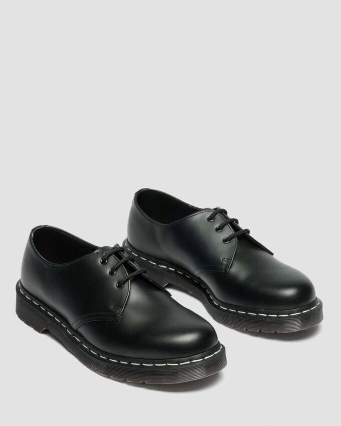 1461 Pantofi cu șireturi din Smooth Leather cu cusături albe