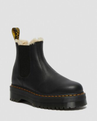 2976 Chelsea Boot cu platformă căptușită cu blană artificială
