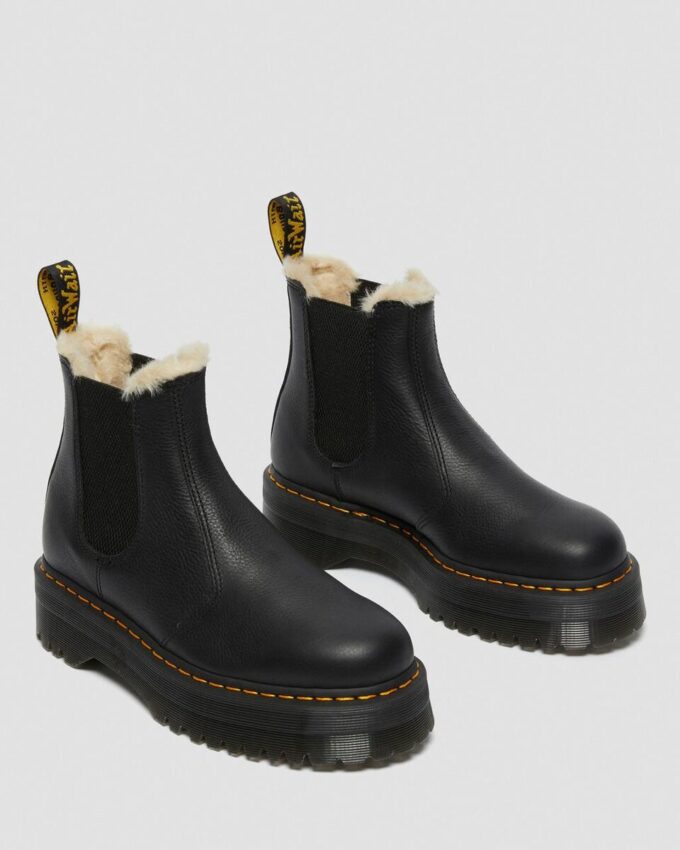 2976 Chelsea Boot cu platformă căptușită cu blană artificială
