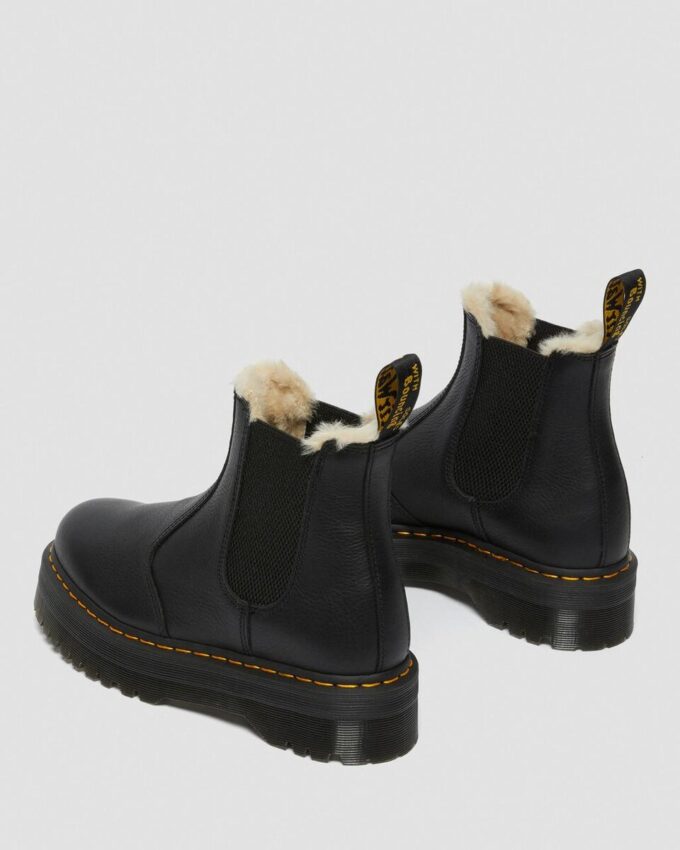 2976 Chelsea Boot cu platformă căptușită cu blană artificială