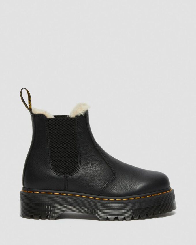 2976 Chelsea Boot cu platformă căptușită cu blană artificială