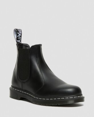 2976 Chelsea Boot din piele Smooth Leather cu cusături albe