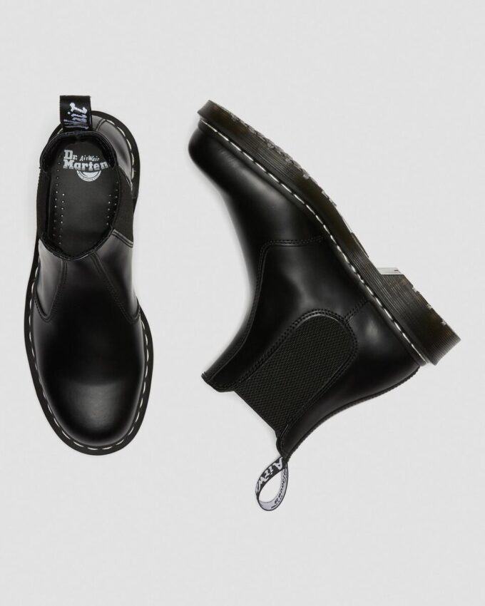 2976 Chelsea Boot din piele Smooth Leather cu cusături albe