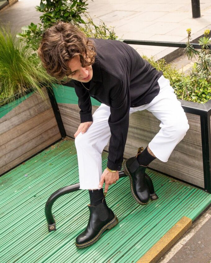 2976 Chelsea Boot din piele Smooth Leather cu cusături galbene