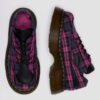 BUZZ 5-EYE Pantofi cu șireturi din tartan și piele