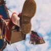 BUZZ 5-EYE Pantofi cu șireturi din tartan și piele