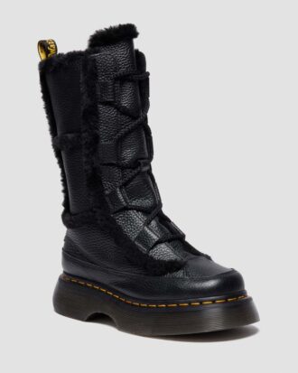 Buzz Lace Up Cizme cu șireturi din Nappa Leather, căptușite cu blană artificială