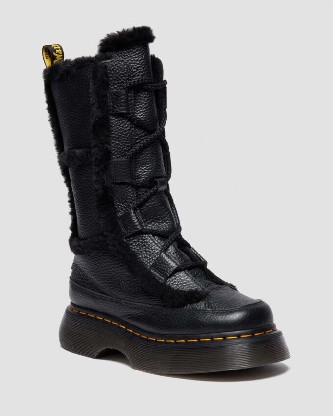 Buzz Lace Up Cizme cu șireturi din Nappa Leather, căptușite cu blană artificială Buzz Lace Up Cizme cu șireturi din Nappa Leather, căptușite cu blană artificială