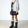 Buzz Lace Up Cizme cu șireturi din Nappa Leather, căptușite cu blană artificială Buzz Lace Up Cizme cu șireturi din Nappa Leather, căptușite cu blană artificială