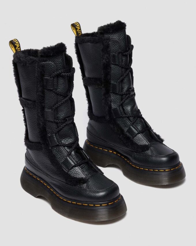 Buzz Lace Up Cizme cu șireturi din Nappa Leather, căptușite cu blană artificială Buzz Lace Up Cizme cu șireturi din Nappa Leather, căptușite cu blană artificială