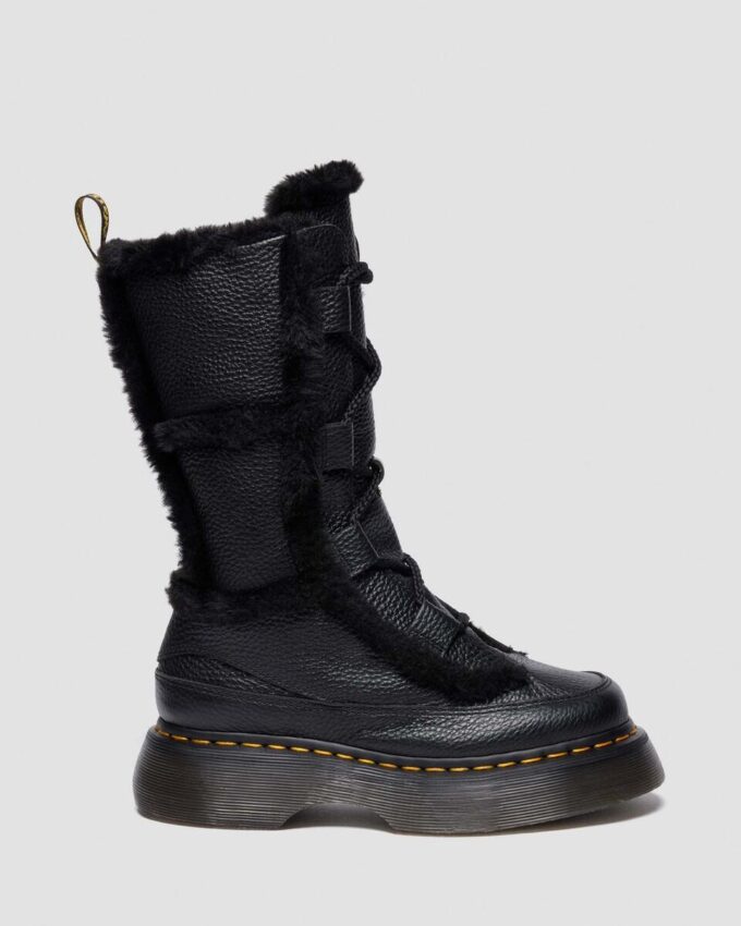 Buzz Lace Up Cizme cu șireturi din Nappa Leather, căptușite cu blană artificială Buzz Lace Up Cizme cu șireturi din Nappa Leather, căptușite cu blană artificială