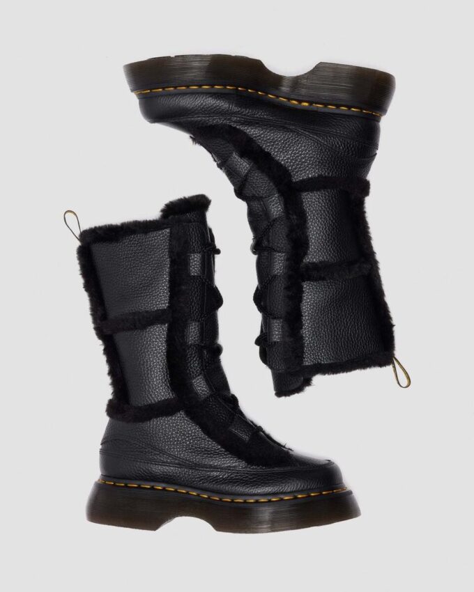 Buzz Lace Up Cizme cu șireturi din Nappa Leather, căptușite cu blană artificială Buzz Lace Up Cizme cu șireturi din Nappa Leather, căptușite cu blană artificială