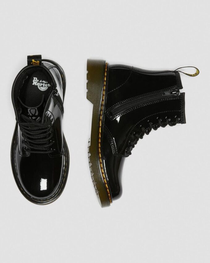Cizme cu șireturi din Patent Leather 1460 pentru copii