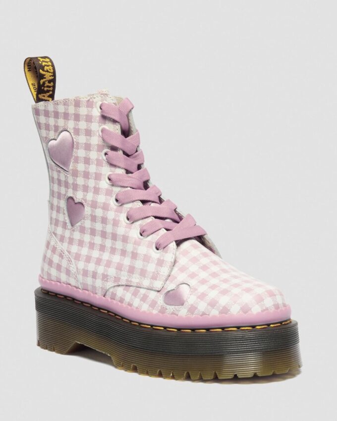 Cizme cu platformă din piele JADON HEART Gingham Cizme cu platformă din piele JADON HEART Gingham