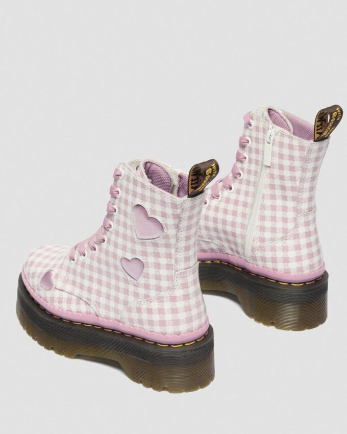 Cizme cu platformă din piele JADON HEART Gingham Cizme cu platformă din piele JADON HEART Gingham