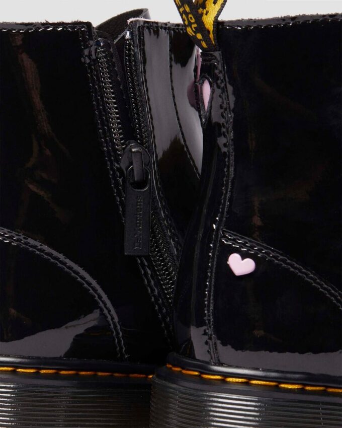 Cizme din Patent Leather Nappa Leather cu fermoar Junior Heart Cizme din Patent Leather Nappa Leather cu fermoar Junior Heart