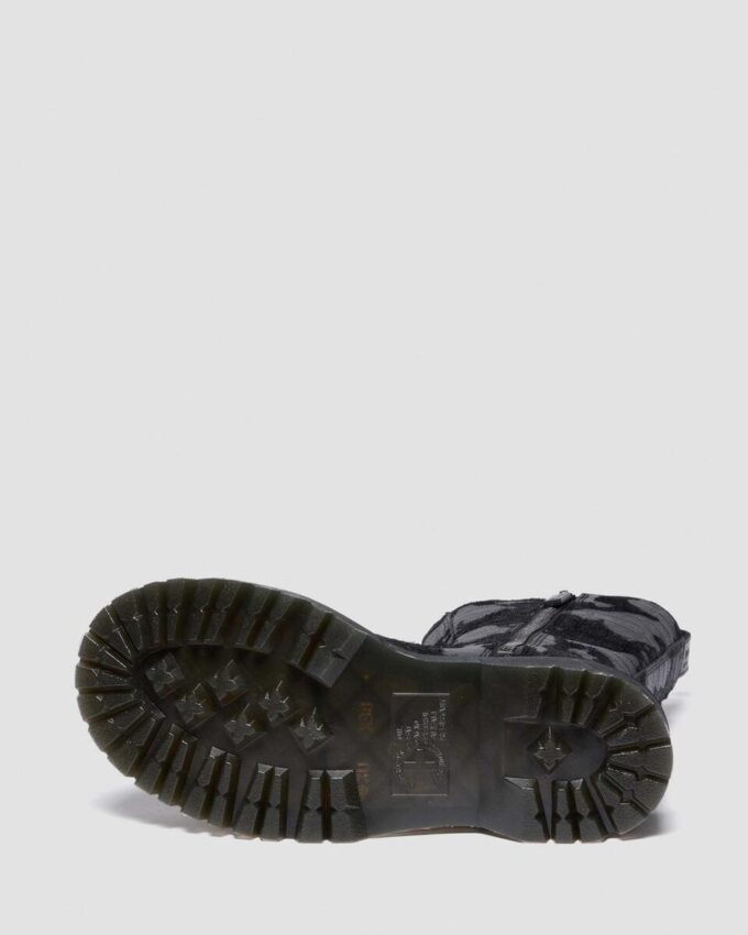 Cizme din piele croc embosată REJENA Hair On