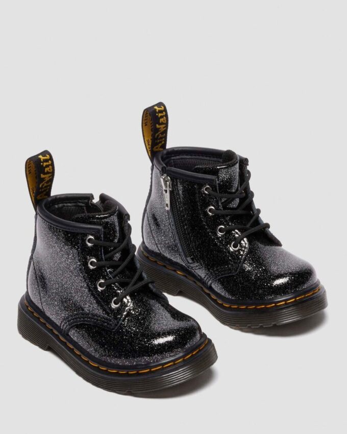 CIZME DIN PIELE PATENT LEATHER CU GLITTER PENTRU BEBELUȘI 1460