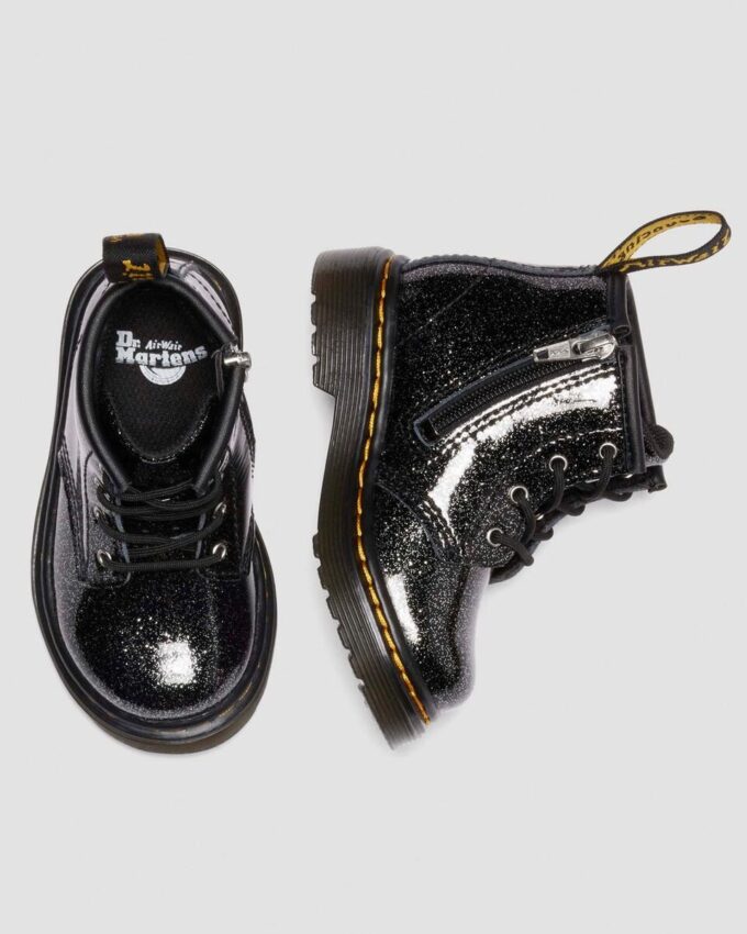 CIZME DIN PIELE PATENT LEATHER CU GLITTER PENTRU BEBELUȘI 1460