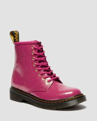 CIZME JUNIOR 1460 DIN PATENT LEATHER CU GLITTER