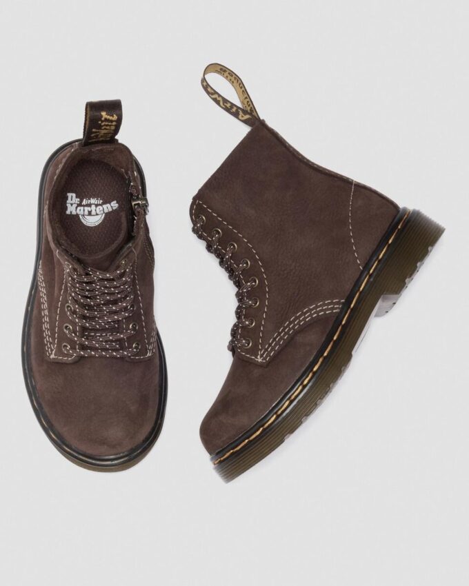Cizme pentru copii mici 1460 Tumbled Nubuck Cizme pentru copii mici 1460 Tumbled Nubuck