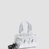 Geantă mini cu mâner superior Geantă din Patent Leather argintie Geantă mini cu mâner superior Geantă din Patent Leather argintie