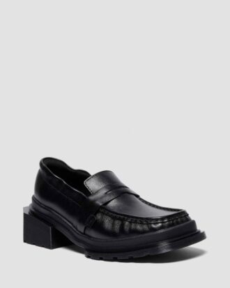 MAYBOLE LOAFER Mocasin din piele cu vârf pătrat și pliuri