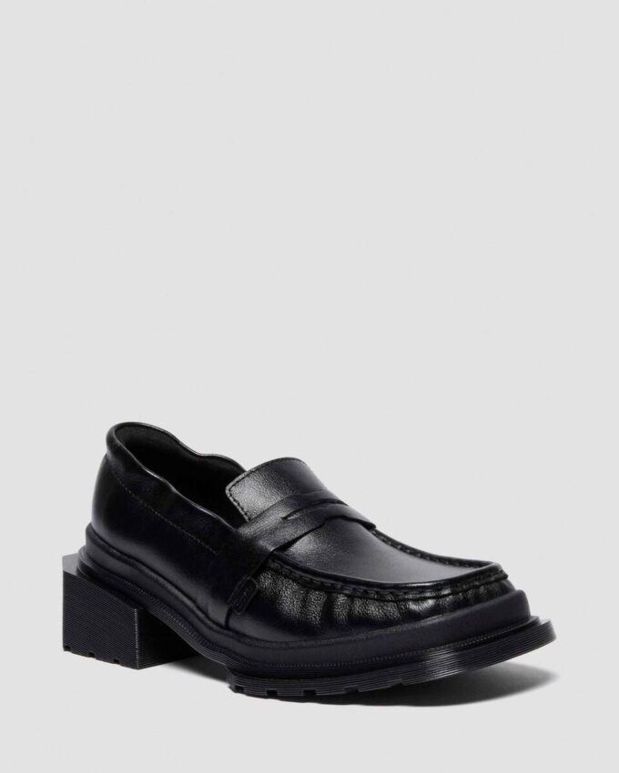 MAYBOLE LOAFER Mocasin din piele cu vârf pătrat și pliuri