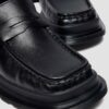 MAYBOLE LOAFER Mocasin din piele cu vârf pătrat și pliuri