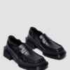 MAYBOLE LOAFER Mocasin din piele cu vârf pătrat și pliuri