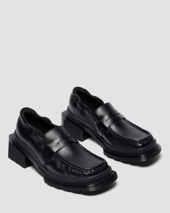 MAYBOLE LOAFER Mocasin din piele cu vârf pătrat și pliuri