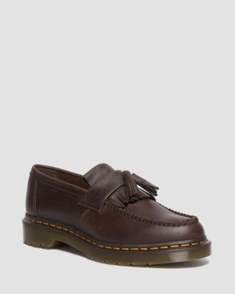 Mocasini Adrian din piele Crazy Horse cu ciucuri