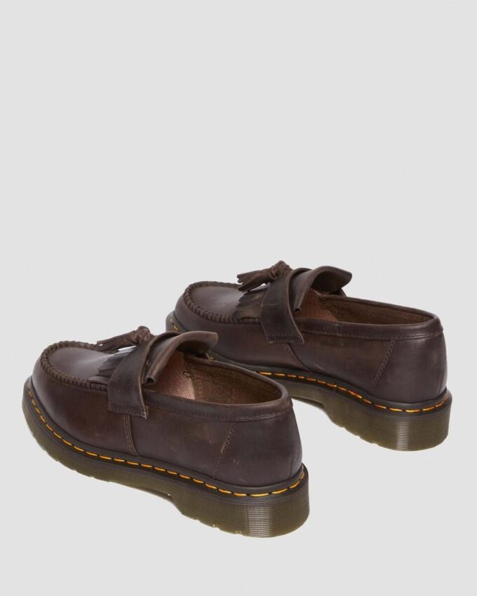 Mocasini Adrian din piele Crazy Horse cu ciucuri