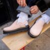 Mule cu platformă din piele de căprioară Zebzag Mule cu platformă din piele de căprioară Zebzag