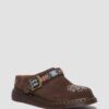 Mule Isham din piele de căprioară și jacquard