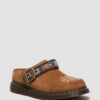 Mule Isham din piele de căprioară și jacquard