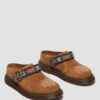 Mule Isham din piele de căprioară și jacquard