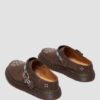 Mule Isham din piele de căprioară și jacquard