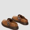 Mule Isham din piele de căprioară și jacquard