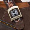 Mule Isham din piele de căprioară și jacquard