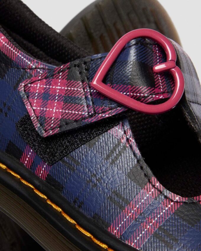 Pantofi JUNIOR POLLEY II Pink Tartan Mary Jane Pantofi JUNIOR POLLEY II Pink Tartan Mary Jane
