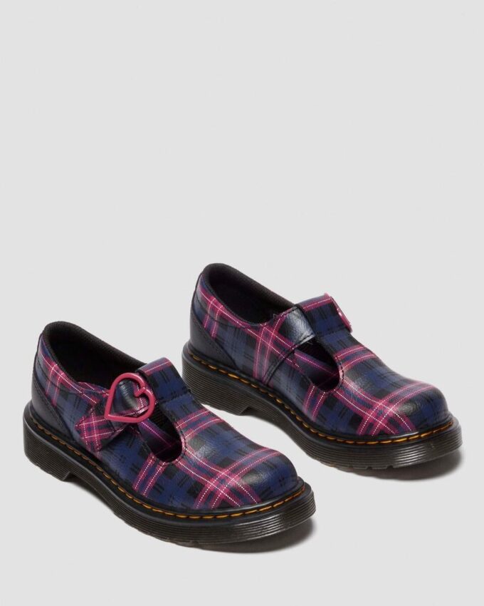 Pantofi JUNIOR POLLEY II Pink Tartan Mary Jane Pantofi JUNIOR POLLEY II Pink Tartan Mary Jane