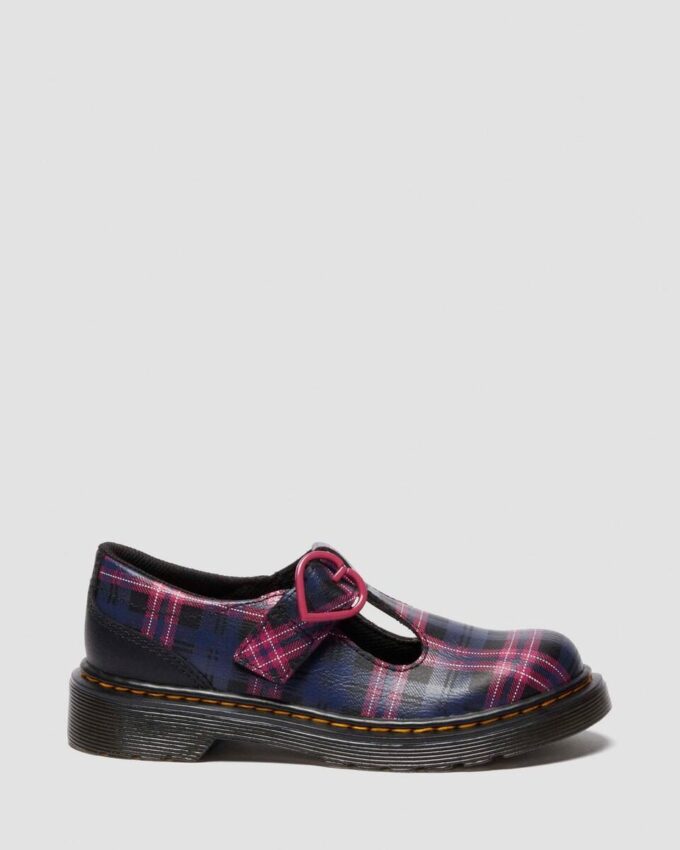 Pantofi JUNIOR POLLEY II Pink Tartan Mary Jane Pantofi JUNIOR POLLEY II Pink Tartan Mary Jane