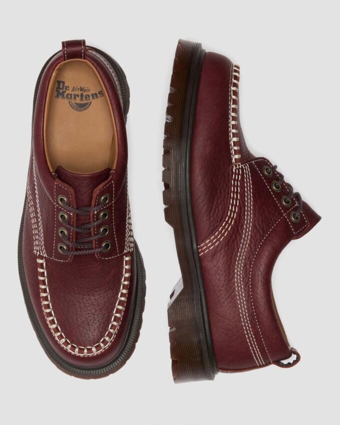 Pantofi Lowell din piele Wild Grain cu șireturi și vârf mocasin Pantofi Lowell din piele Wild Grain cu șireturi și vârf mocasin