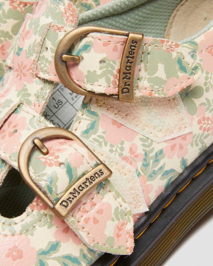 Pantofi Mary Jane din piele cu imprimeu floral Junior 8053 Pantofi Mary Jane din piele cu imprimeu floral Junior 8053