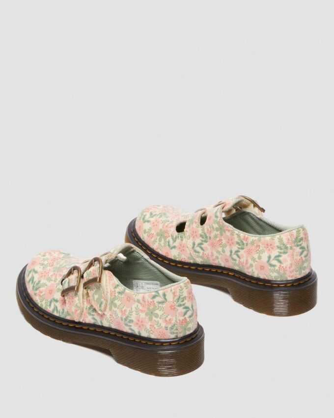 Pantofi Mary Jane din piele cu imprimeu floral Junior 8053 Pantofi Mary Jane din piele cu imprimeu floral Junior 8053