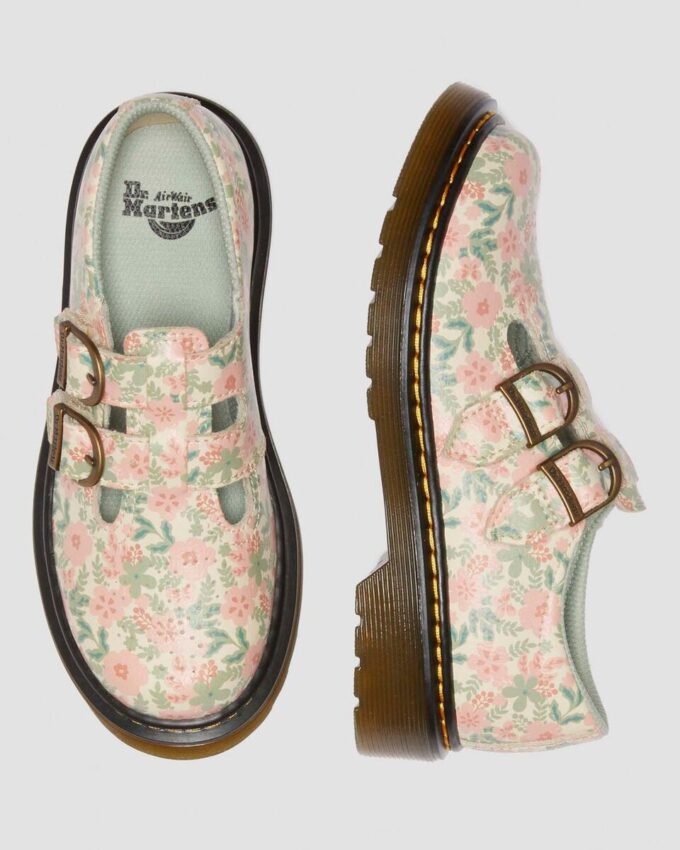 Pantofi Mary Jane din piele cu imprimeu floral Junior 8053 Pantofi Mary Jane din piele cu imprimeu floral Junior 8053