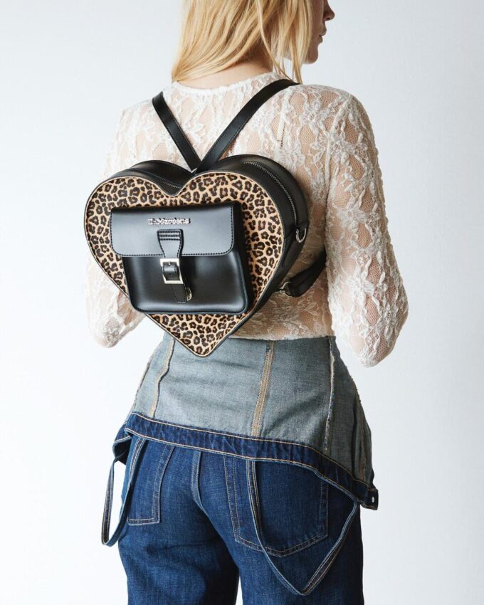Rucsac din piele Kiev cu imprimeu leopard